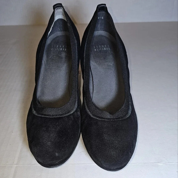 Stuart Weitzman Black Suede Grosgrain Trim Pumps - Picture 3 of 11